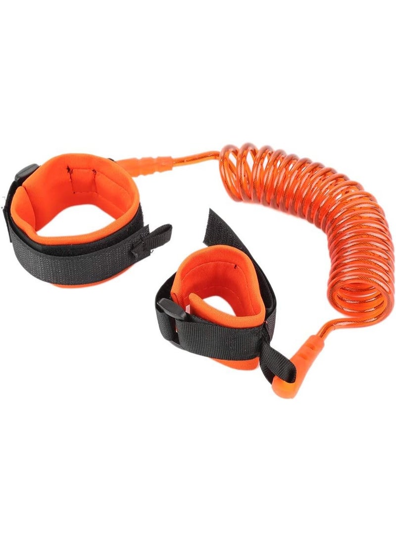 سوار أمان مانع للضياع للأطفال والرضع مزود بحبل مطاطي ستانلس ستيل قابل للتمدد حتى 1.5 متر مع دوران 360 درجة – Anti Lost Wrist Link Safety Strap لتأمين الأطفال أثناء المشي والسفر والتسوق والتنزه – حزام معصم ناعم ومريح قابل للتعديل للأطفال والبالغين مصنوع من خامات آمنة ومبطنة للإستخدام الخارجي والداخلي ومنع ابتعاد الطفل مع الحفاظ على حريته وأمانه - برتقالي - Image 2